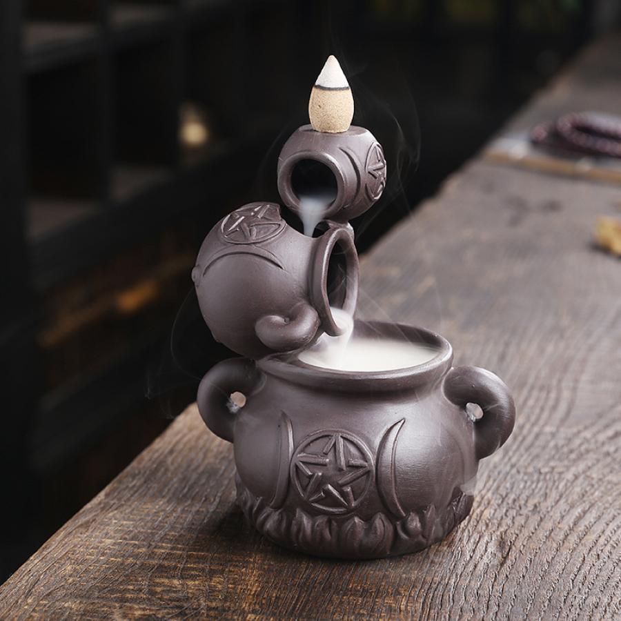 Incense Burner Backflow Triple Cauldron Waterfall