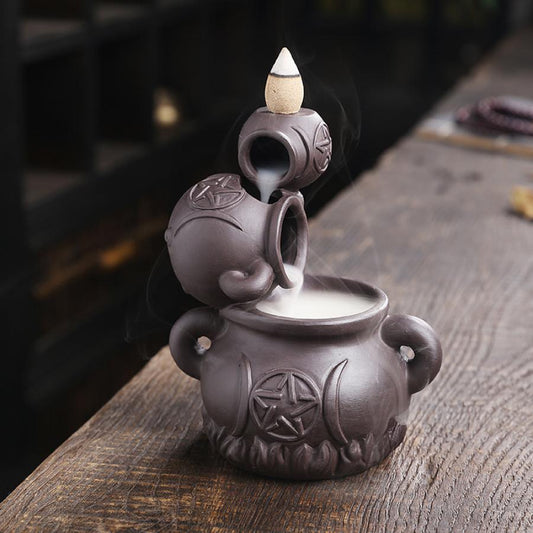 Incense Burner Backflow Triple Cauldron Waterfall