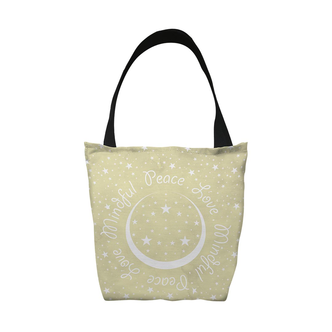 Tote Bags Peace.Love.Mindful Colored